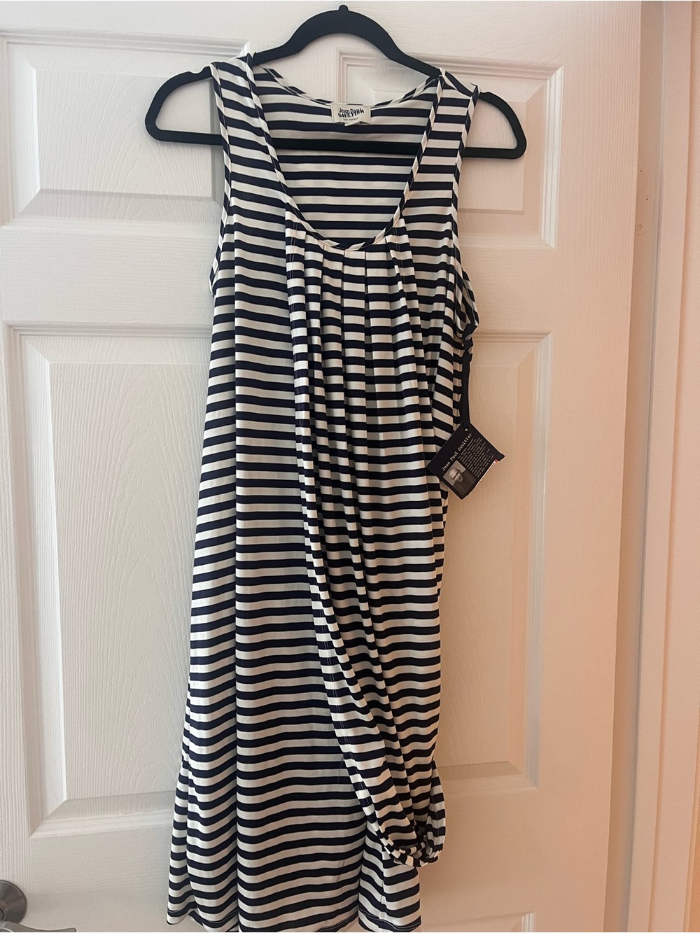 Jean Paul Gaultier Black and White Striped Midi Dress